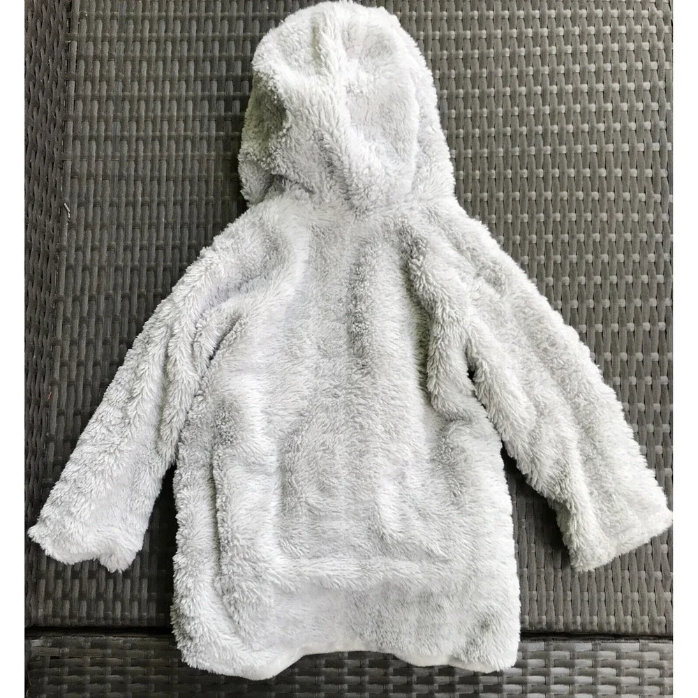 Amarican Widgeon Grey Coat Jacket Faux Fur Girls Sz 4 T